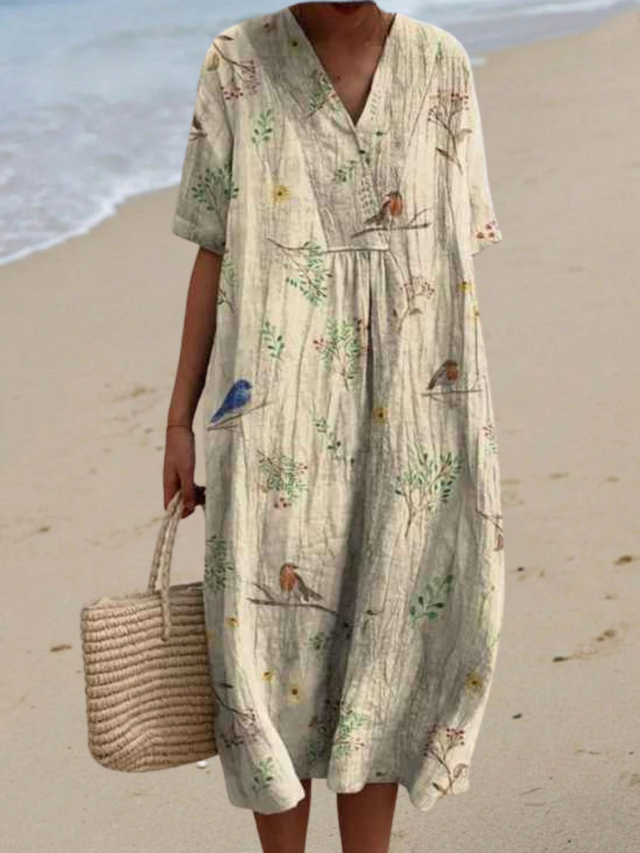 Margaret - Vestido Lliviano con Estampado Floral Brillante