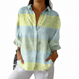 Celia | Blusa de Cuadrícula Pastel