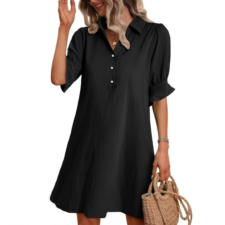 FRANCHESCA™ - Relaxed Button-Up Shirt Dress