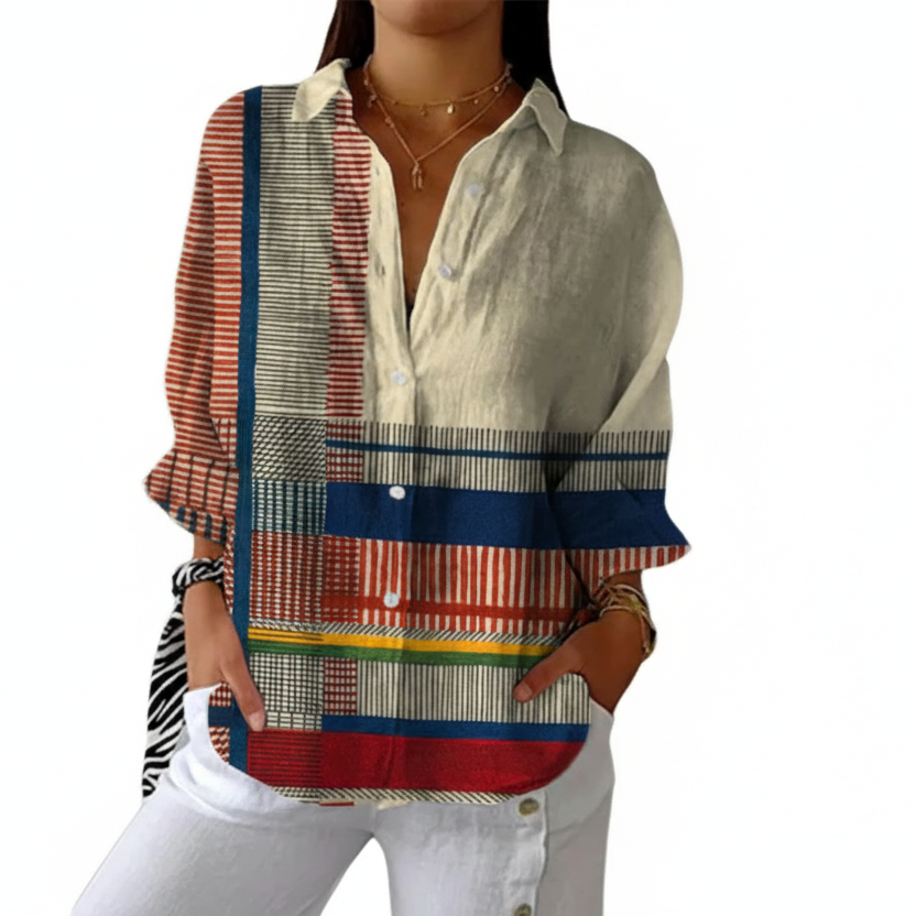 Camila | Blusa con Estampado Artístico