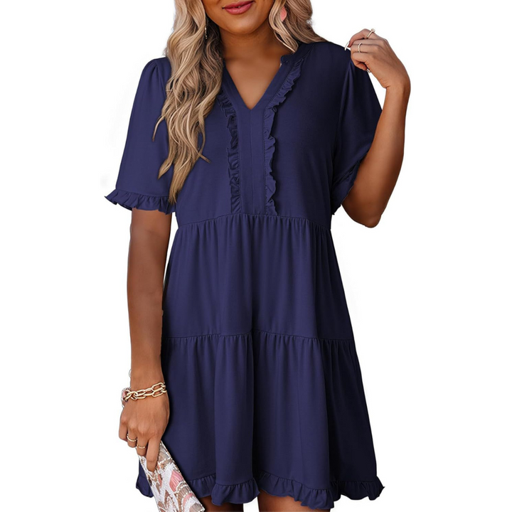 SHAILA™ - Relaxed V-Neck Mini Dress