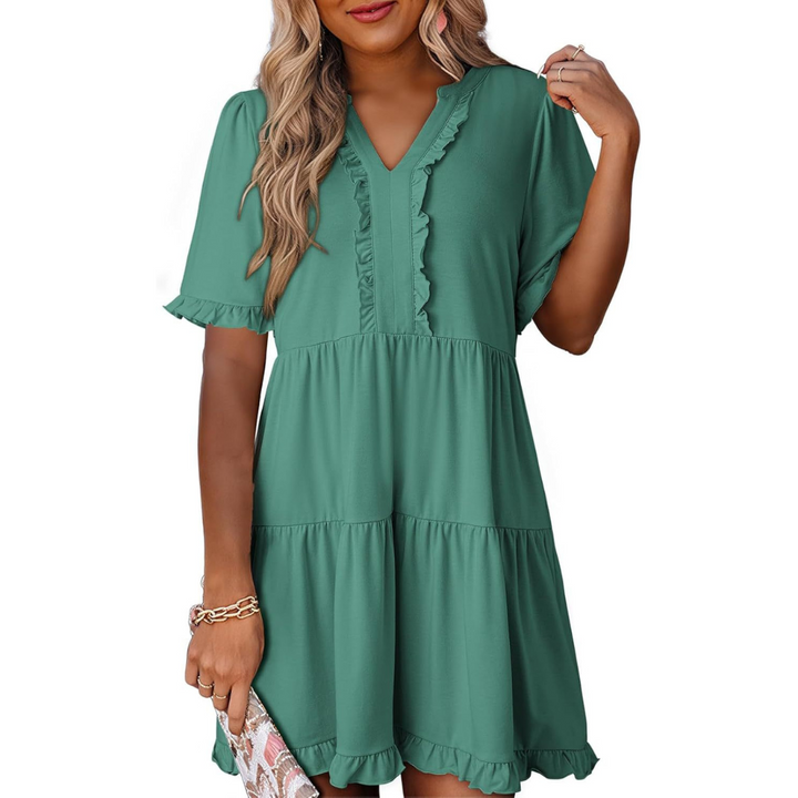 SHAILA™ - Relaxed V-Neck Mini Dress