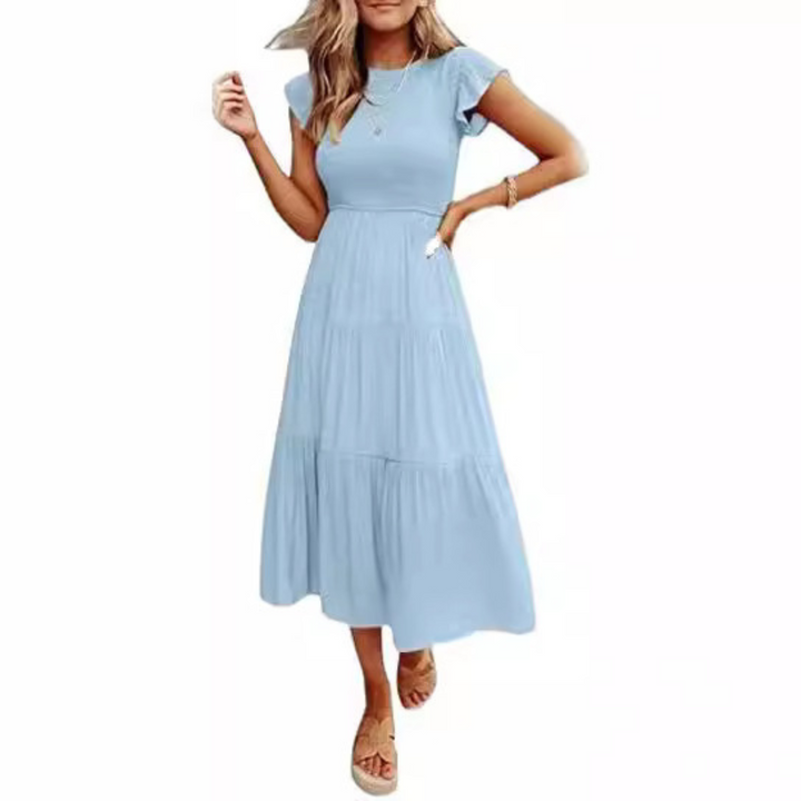 KRISELLE™ - Chic Midi Dress with Elegant Flutter Sleeves