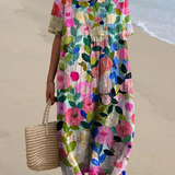 Vestido Vintage Floral Flowy Casual para Mujeres