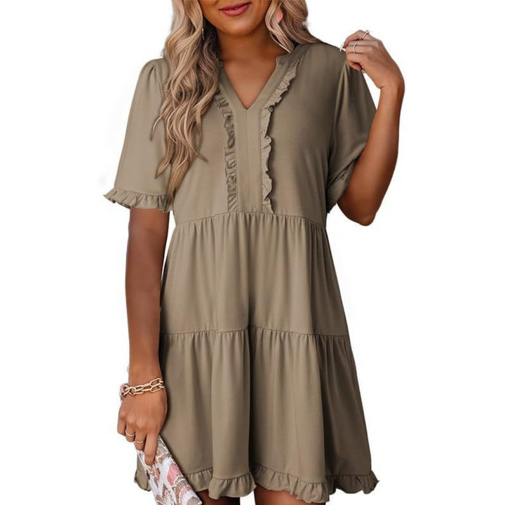 SHAILA™ - Relaxed V-Neck Mini Dress