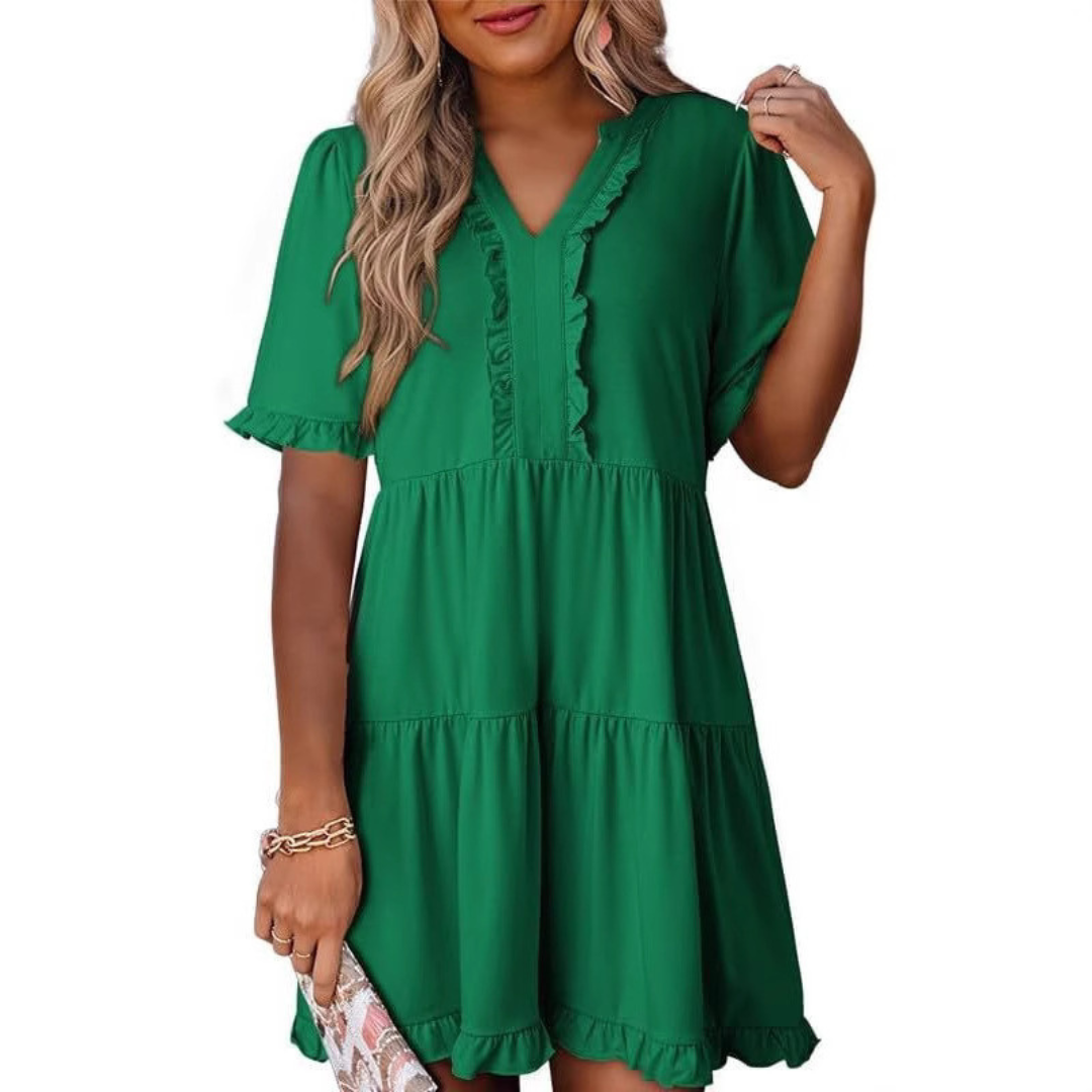 SHAILA™ - Relaxed V-Neck Mini Dress