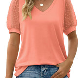 LUCIA™ - Top con escote en V y mangas semitransparentes
