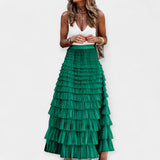 Falda boho con borde de red