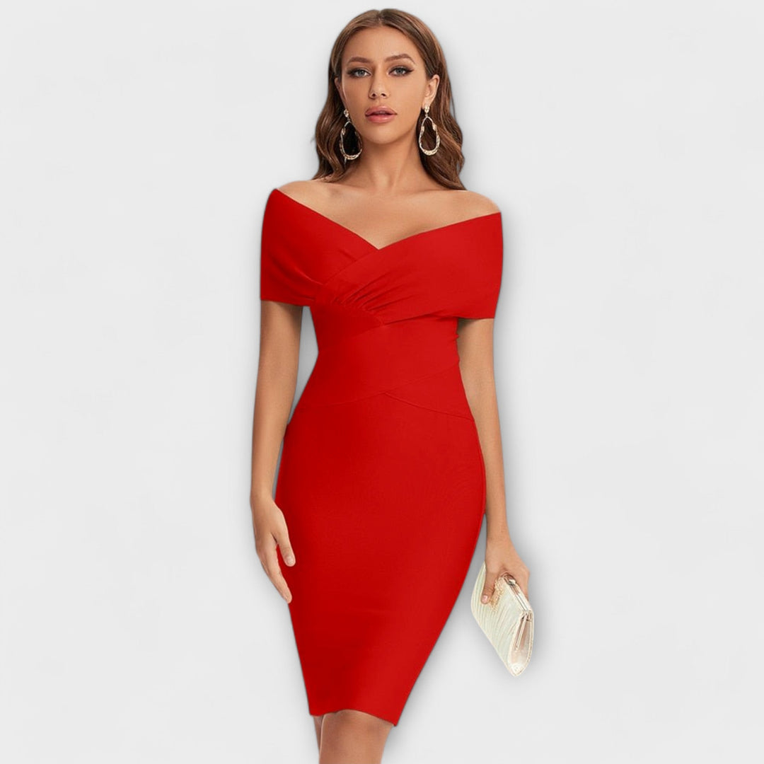Ofélia - Chic V-Neck Elegant Dress