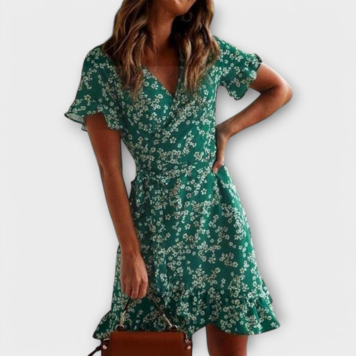 Dalila - Green Short Bohemian Dress