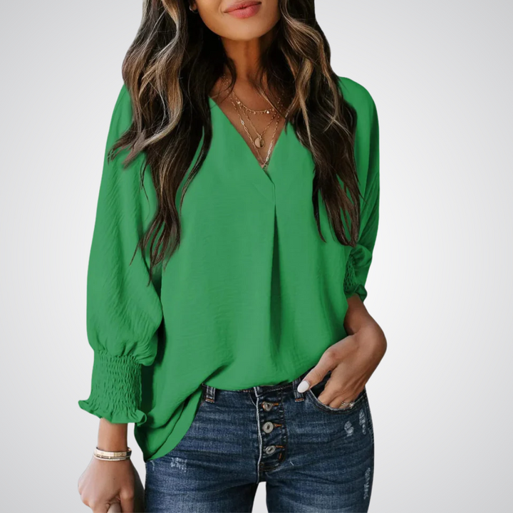 LEILA™ | Blusa tipo túnica con escote en V que favorece