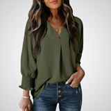 LEILA™ | Blusa tipo túnica con escote en V que favorece