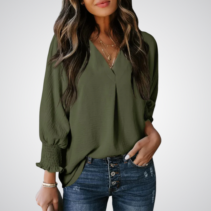 LEILA™ | Blusa tipo túnica con escote en V que favorece