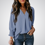 LEILA™ | Blusa tipo túnica con escote en V que favorece