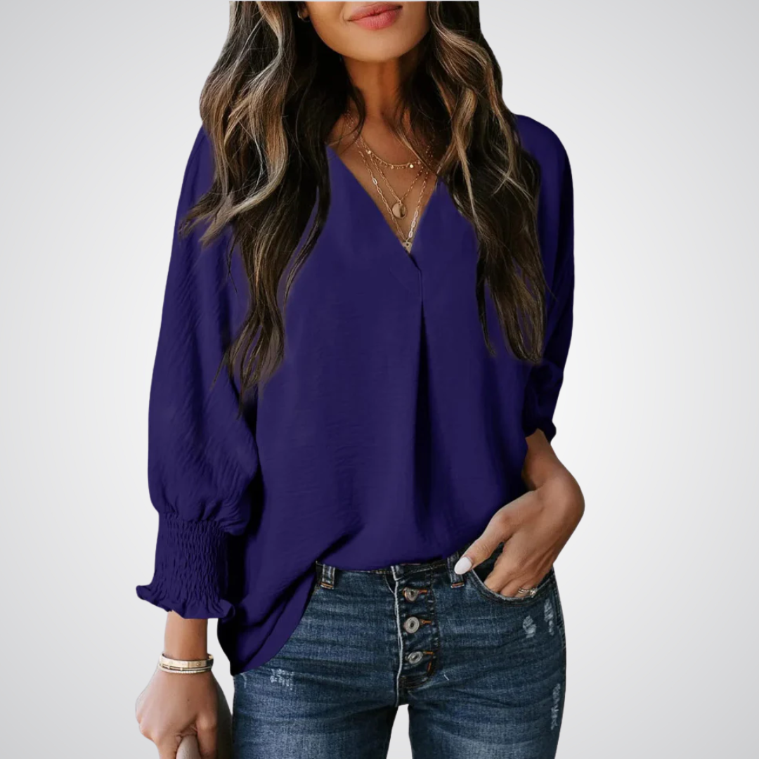 LEILA™ | Blusa tipo túnica con escote en V que favorece