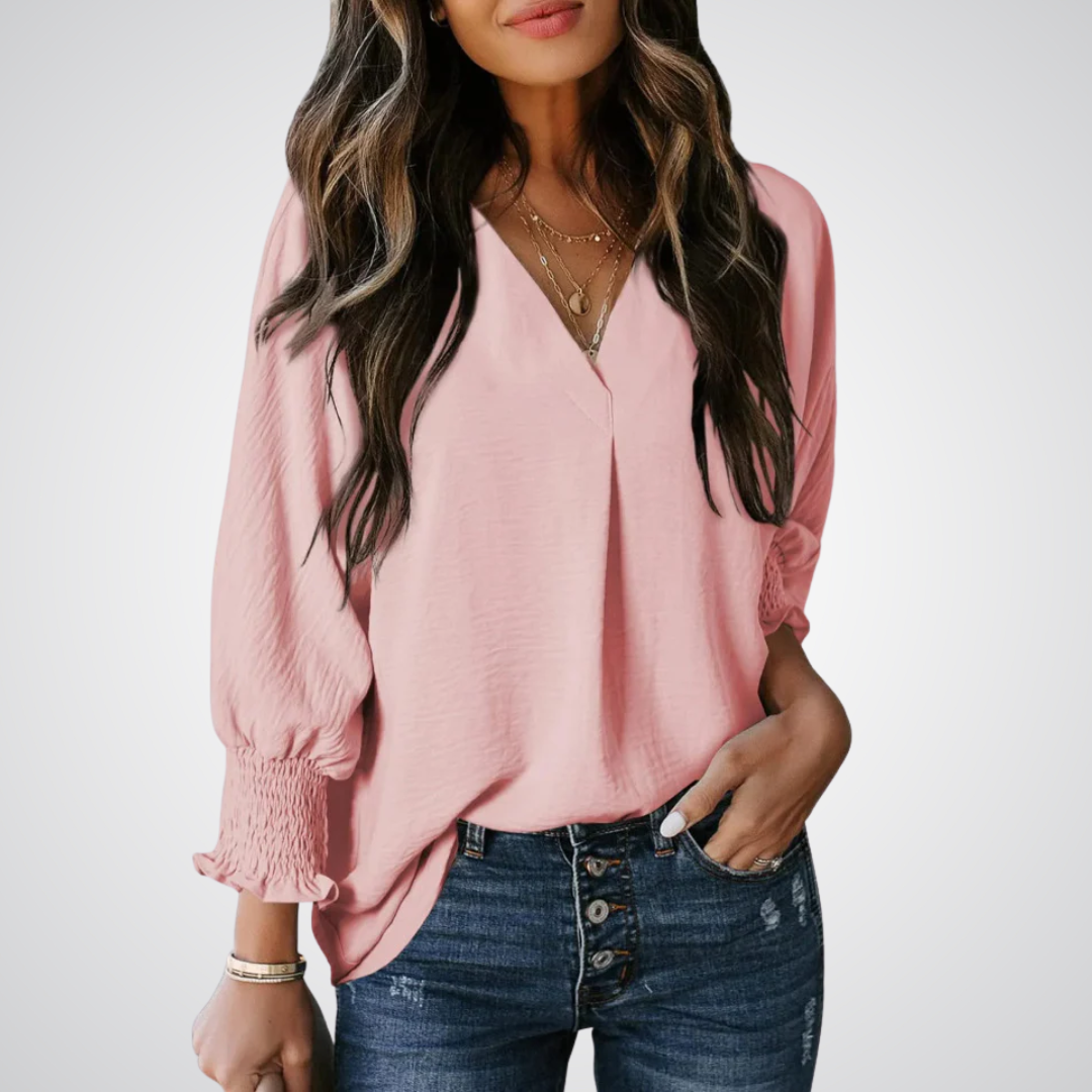 LEILA™ | Blusa tipo túnica con escote en V que favorece