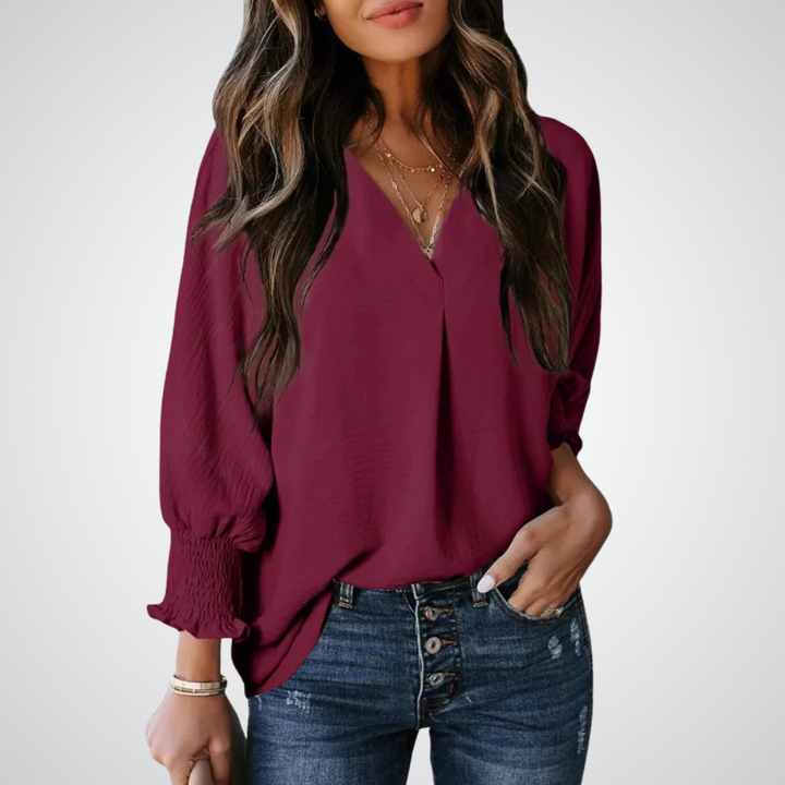 LEILA™ | Blusa tipo túnica con escote en V que favorece