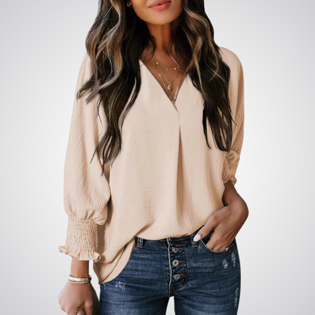 LEILA™ | Blusa tipo túnica con escote en V que favorece
