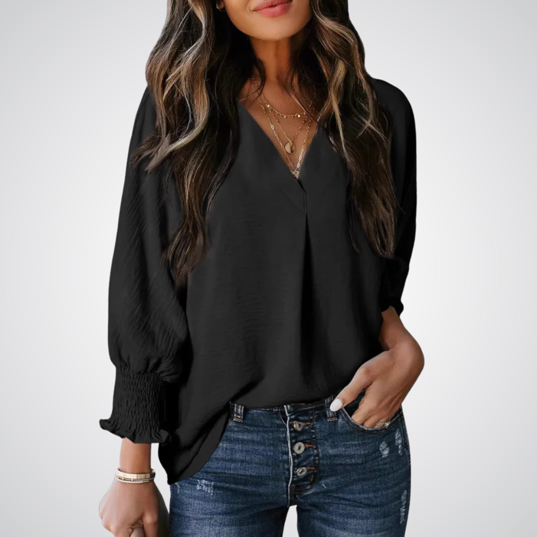 LEILA™ | Blusa tipo túnica con escote en V que favorece