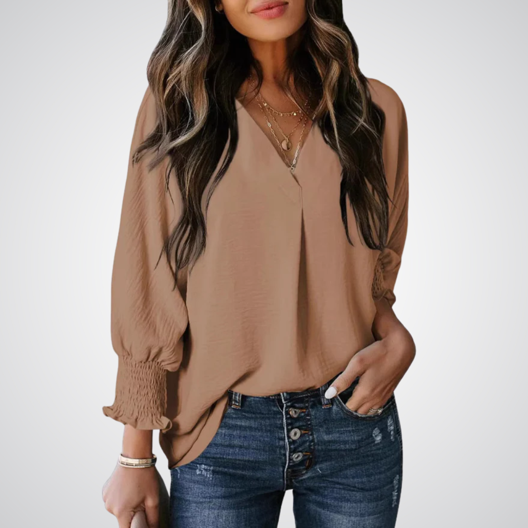 LEILA™ | Blusa tipo túnica con escote en V que favorece