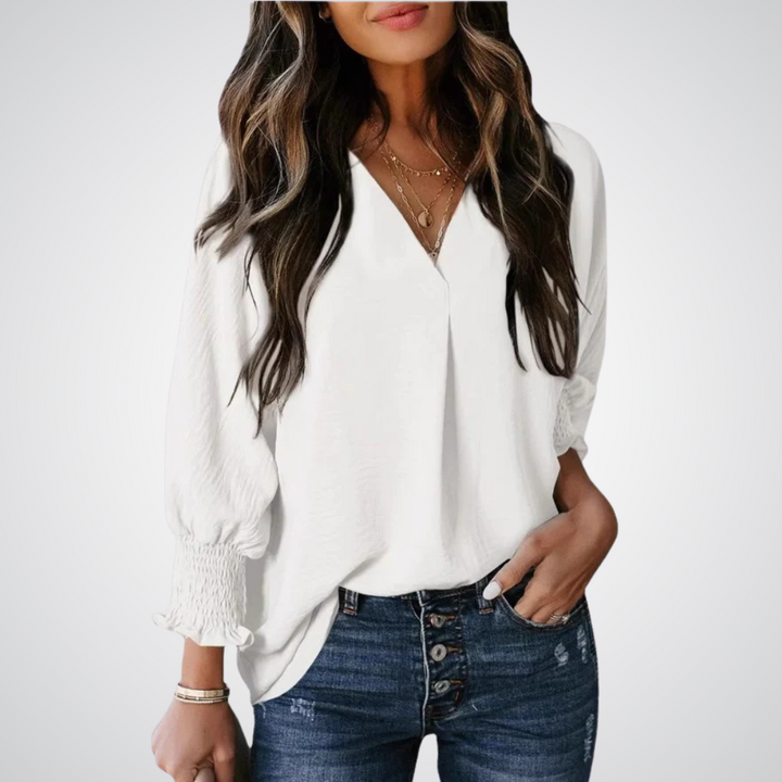 LEILA™ | Blusa tipo túnica con escote en V que favorece