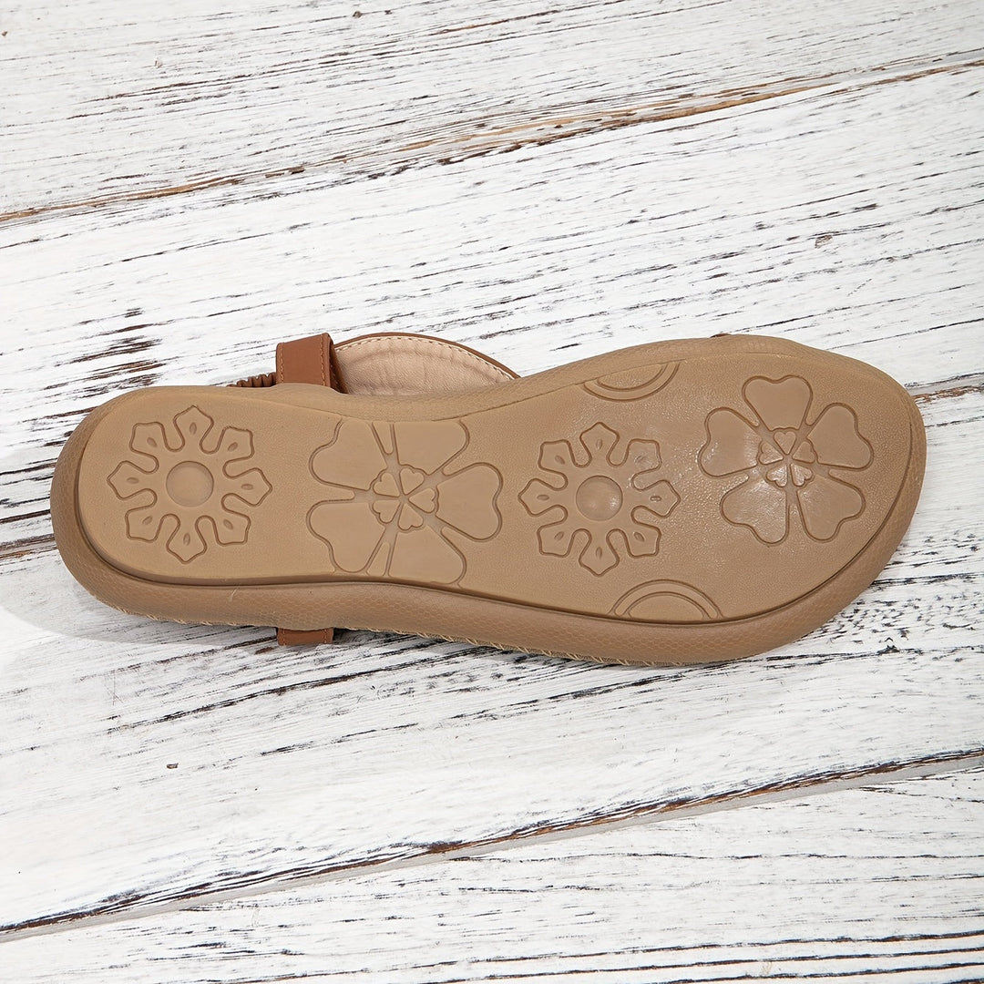 Sandalia plana boho con cuentas para mujer