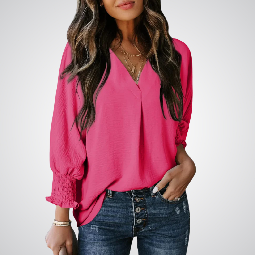 LEILA™ | Blusa tipo túnica con escote en V que favorece