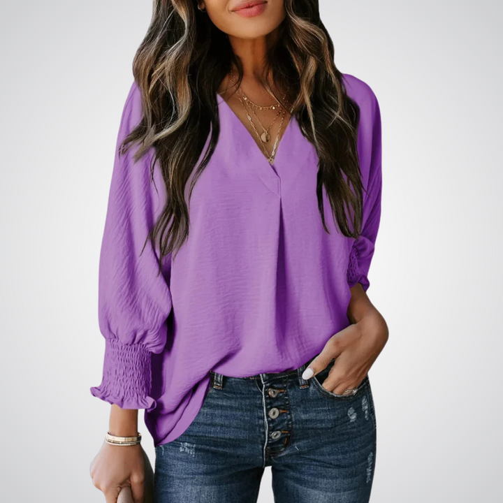 LEILA™ | Blusa tipo túnica con escote en V que favorece