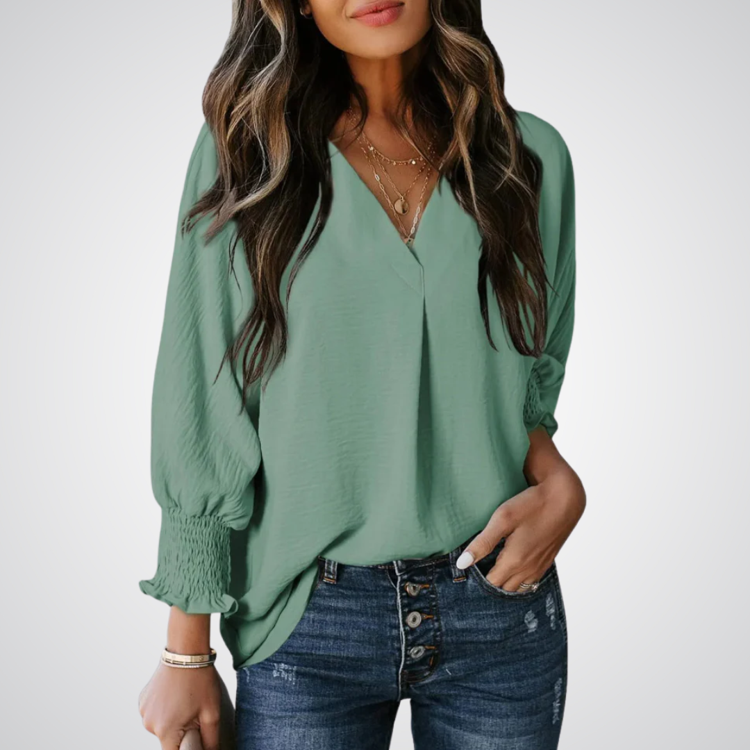 LEILA™ | Blusa tipo túnica con escote en V que favorece