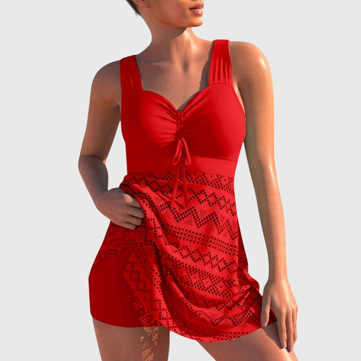 Tankini turquesa con falda integrada para mujer