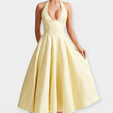 Vestido Midi Elegante con Corsé y Espalda Abierta