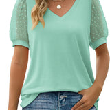 LUCIA™ - Top con escote en V y mangas semitransparentes