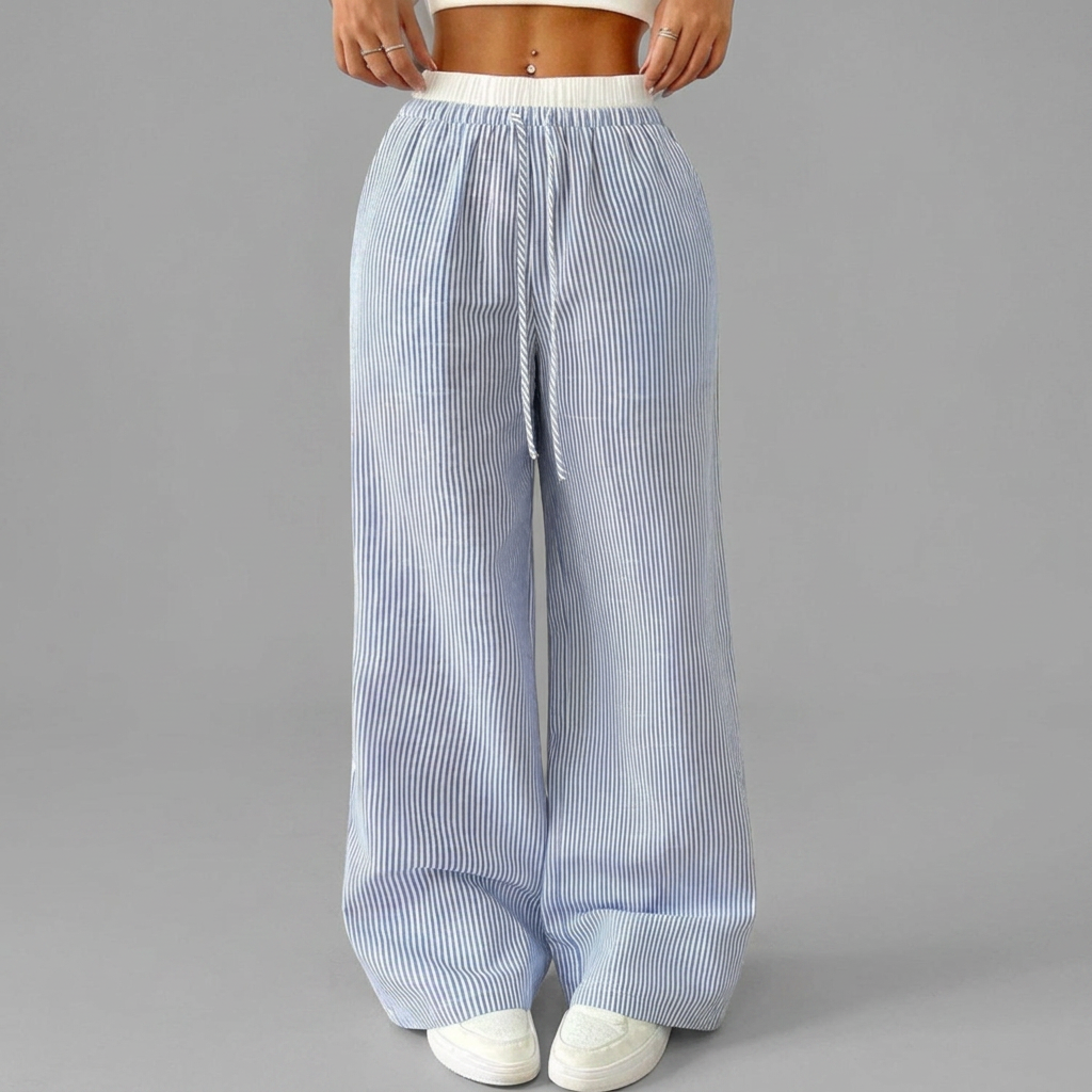 Pantalones anchos de rayas