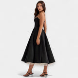 Vestido Midi Elegante de Tul con Bolsillos Ocultos