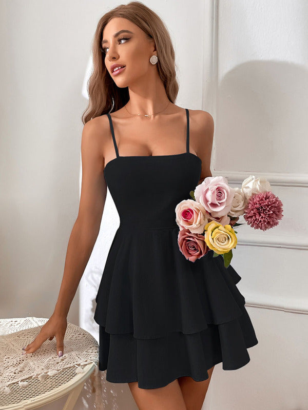 Alice - Strapless Mini Dress Featuring Layered Skirt and Bow Detail