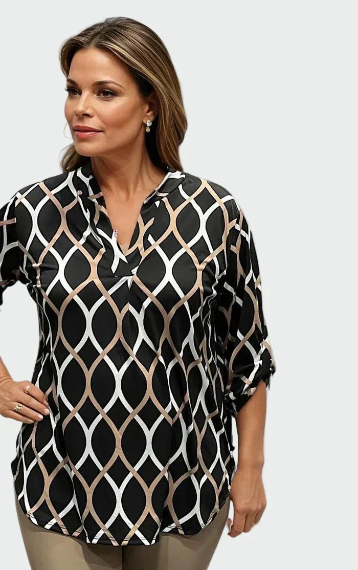 Blusa de ocio de manga larga y diseño elegante
