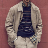 Chaqueta de hombre estilo retro con solapa de sarga