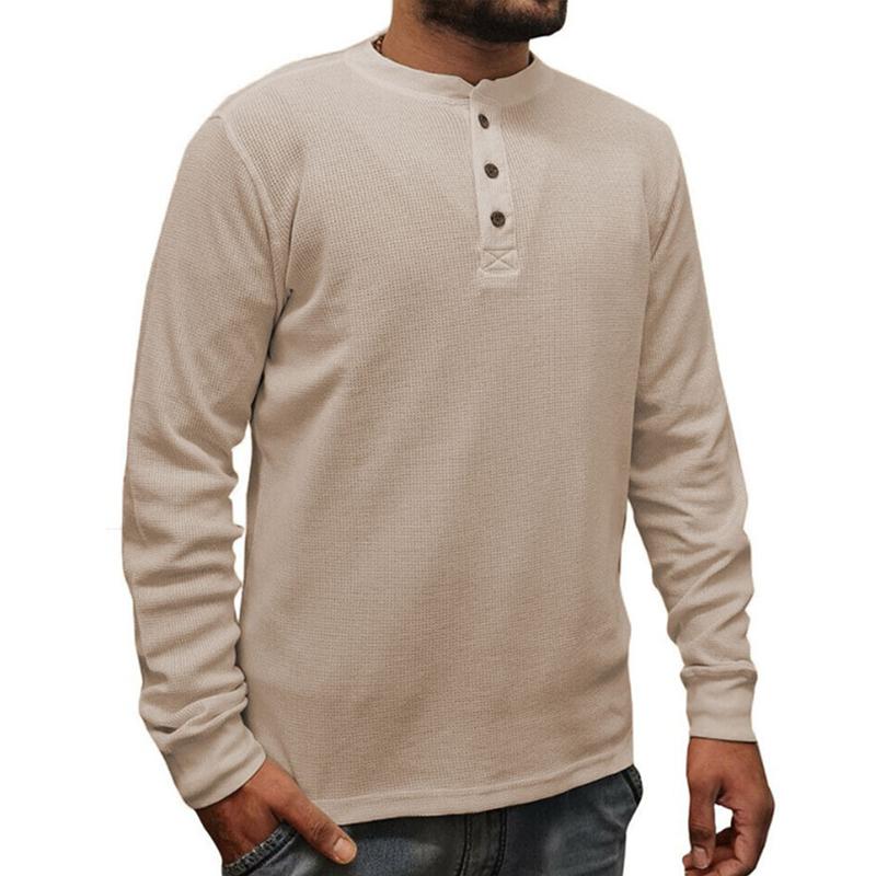 Men's Long Sleeve Solid Color T-Shirt - Style 81688433X