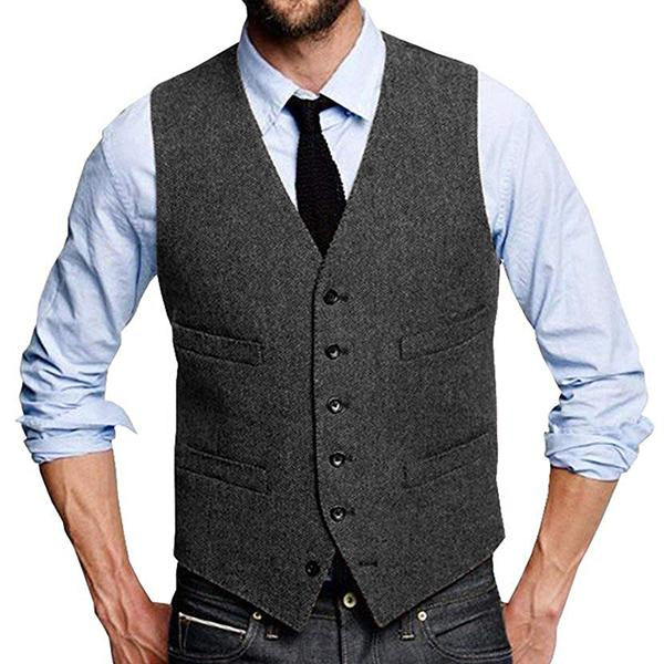 Men's Classic Vintage Single-Breasted Suit Vest - Style 09712922M