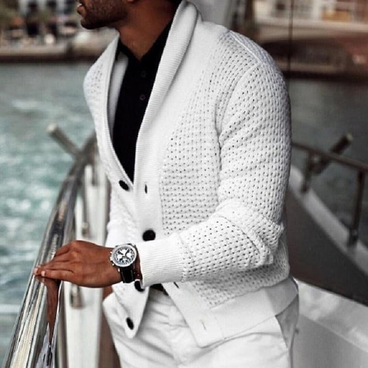 Men's Solid Color Knit Cardigan Sweater - Style 57658907X (Duplicate)