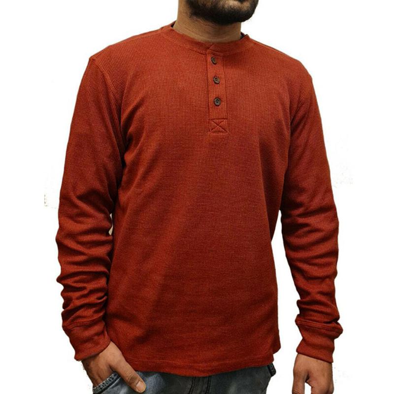 Men's Long Sleeve Solid Color T-Shirt - Style 81688433X