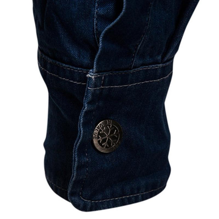 Men's Long Sleeve Washed Denim Shirt - Style 38818803X