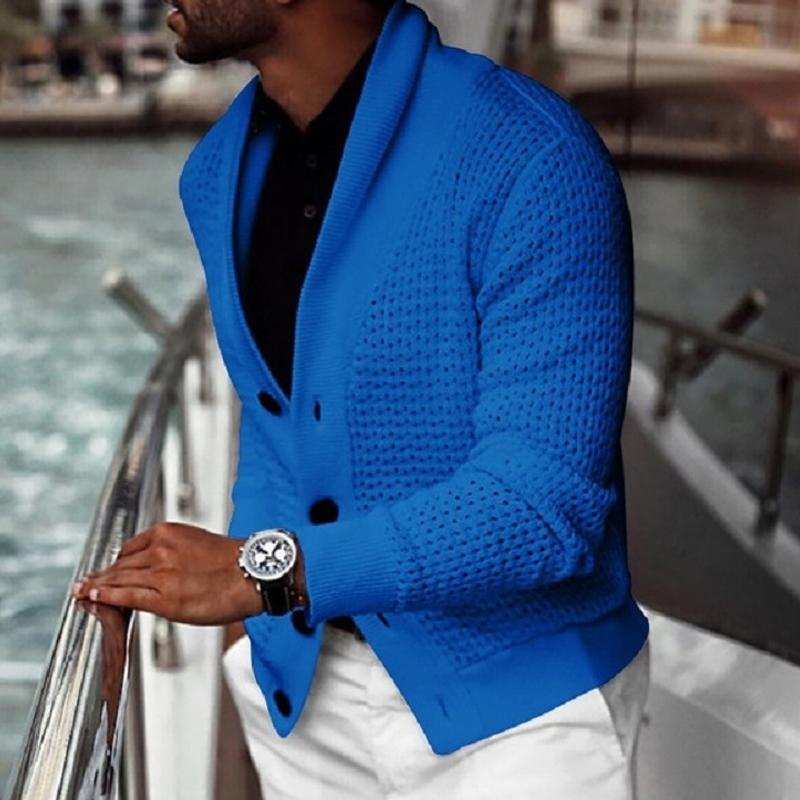 Men's Solid Color Knit Cardigan Sweater - Style 57658907X (Duplicate)