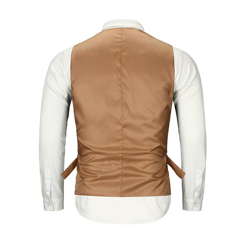Men's Slim Fit Vintage Lapel Single Breasted Suit Vest - Style 38261597M