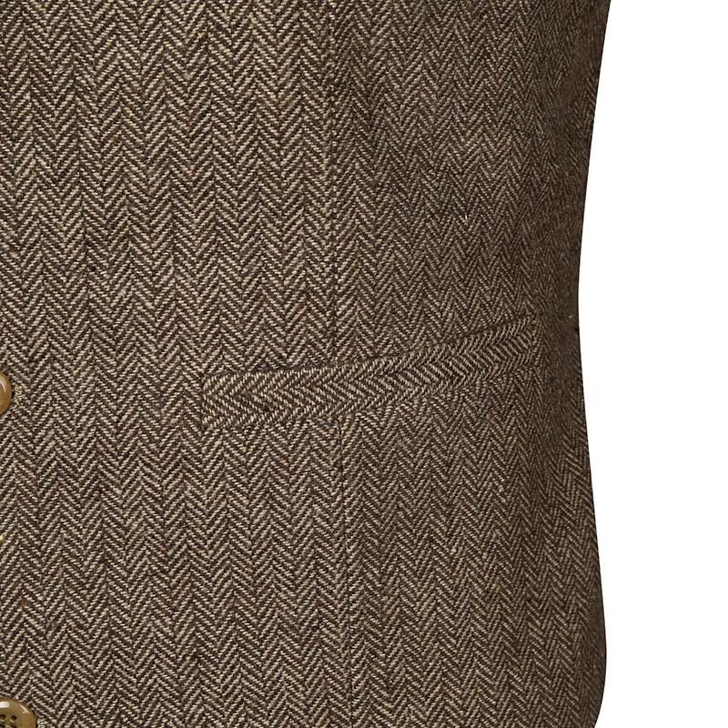 Men's Slim Fit Vintage Lapel Single Breasted Suit Vest - Style 38261597M