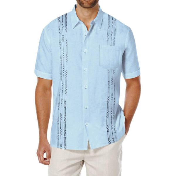 Camisa de manga corta bordada para hombre