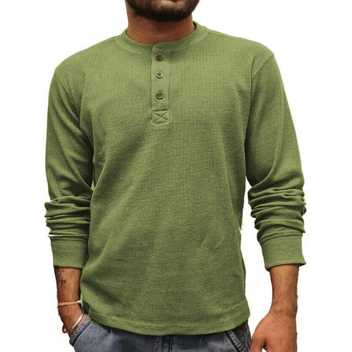 Men's Long Sleeve Solid Color T-Shirt - Style 81688433X