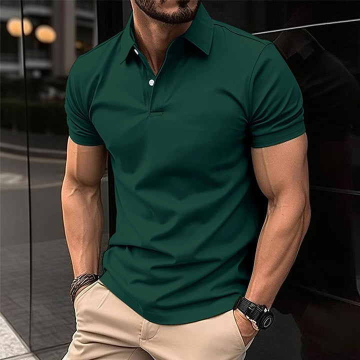 Men's Short Sleeve Solid Color Polo Shirt - Casual Style