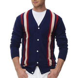 Cárdigan de punto para hombre con diseño de rayas