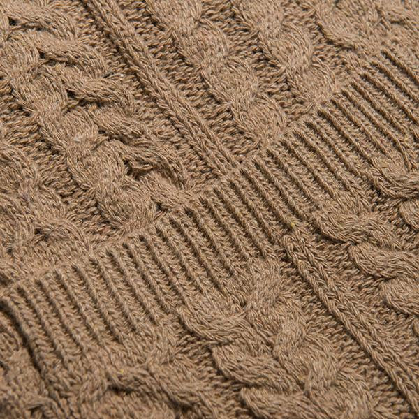 Men's V-Neck Twisted Knit Single-Breasted Vest - Style 41270854M